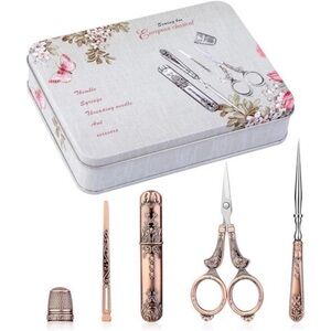Embroidery Scissors Kit, European Antique Vintage Sewing Kit, Complete Vintage